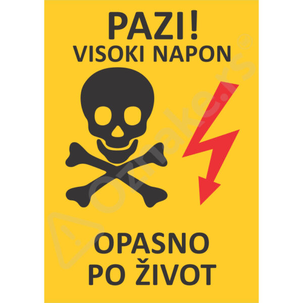 Plocice za upozor."Pozor-opasno po zivot