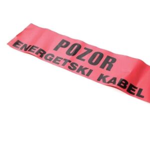 POZOR TRAKA "energetski kabl" polietilenska crvena 100/0.1m