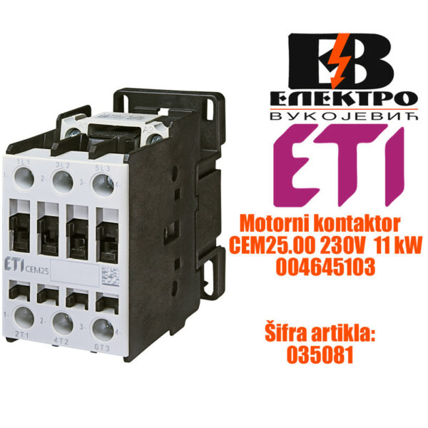 MOTORNI KONTAKTOR CEM25.00 230V 7.5 kW